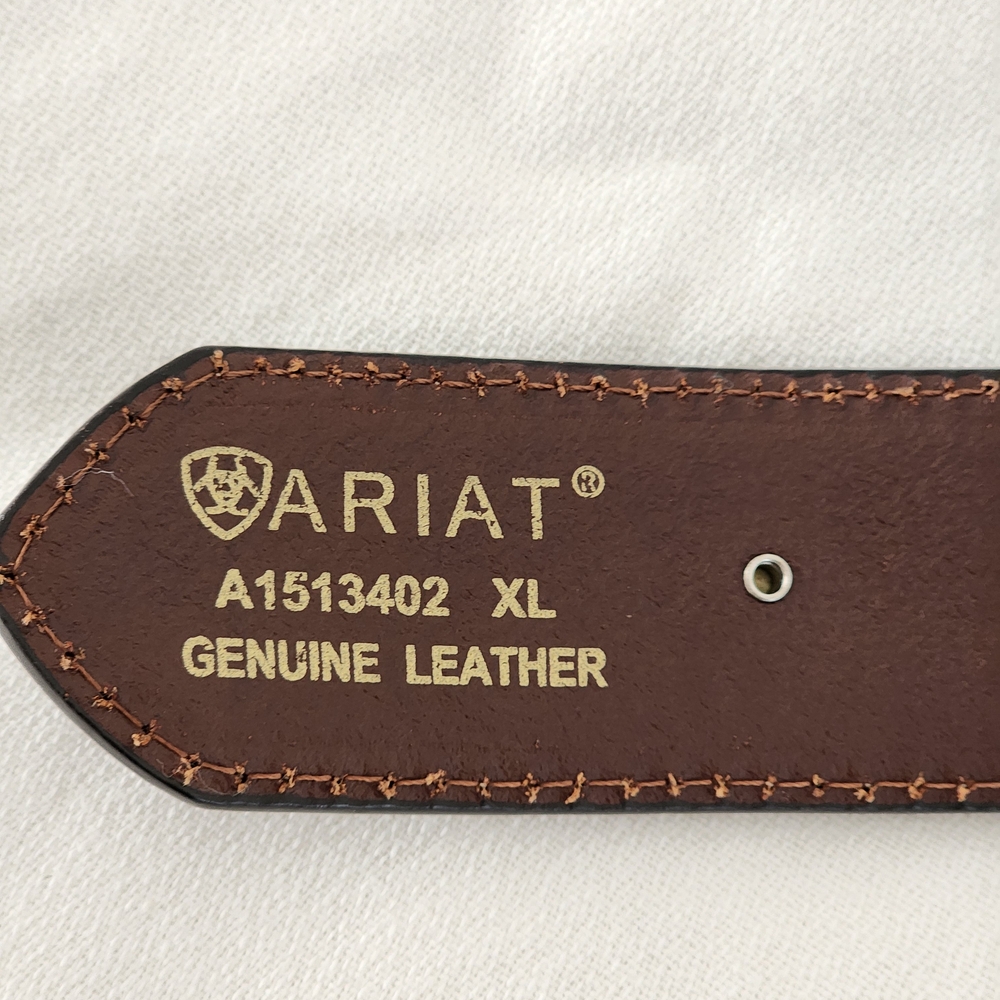 Ariat Women's Turquoise Inlay Floral Tooled Belt - Western Elegance! - Picture 9 of 13